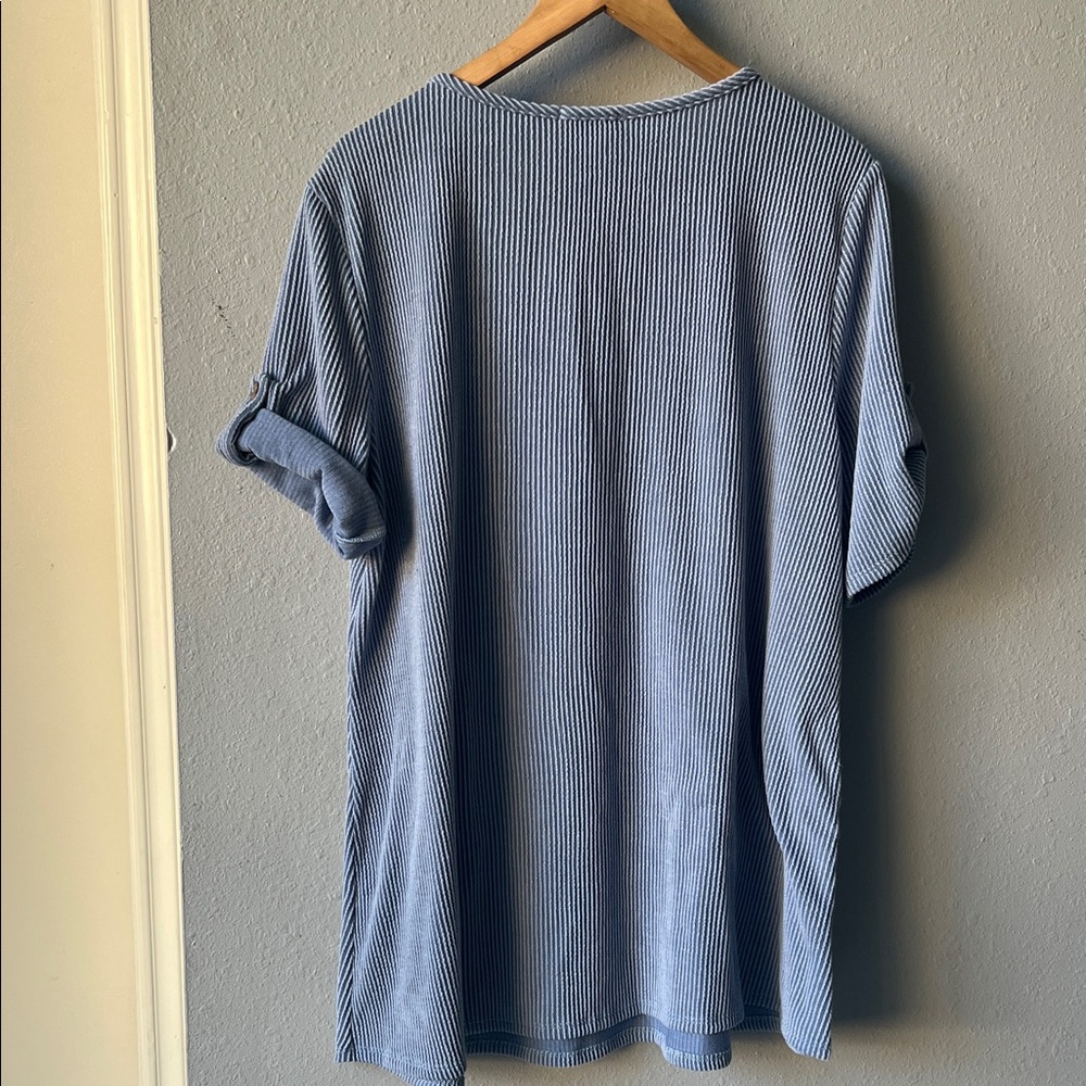 Blue Ribbed top - Picture 6 of 7